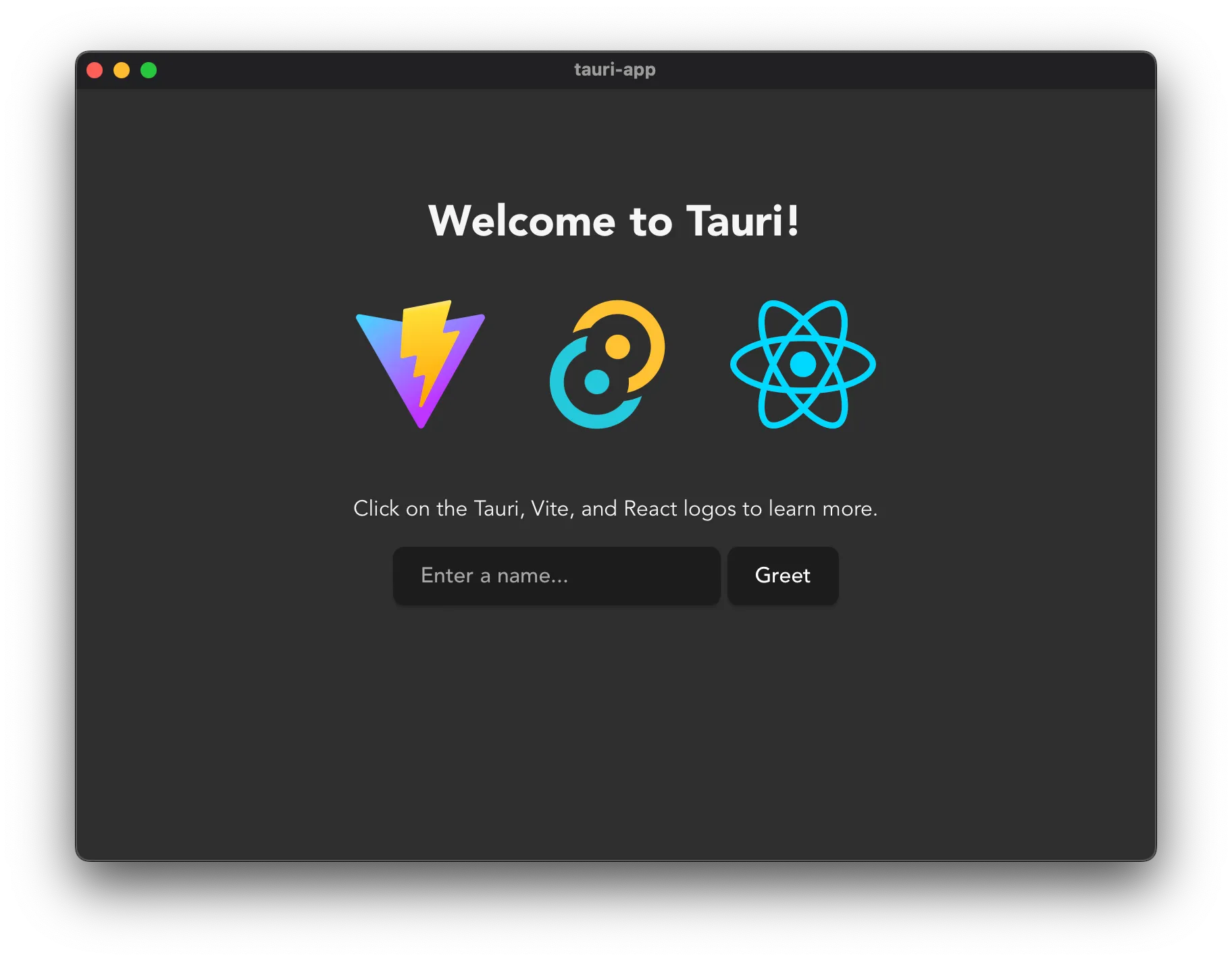 Screenshot of Tauri App